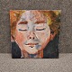 Oliemaleri på 
lærred, med 
motiv af et 
ansigt med 
lukkede øjne. 
Kunstner 
Christine 
Paulick ...