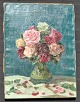 Fritzsche, Otto 
Julius (1872 - 
1948) Tyskland: 
En vase med 
roser på et 
bord. Olie på 
lærred. ...