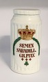 Royal 
Copenhagen. 
Apoteker 
krukke. Semen 
Sabadill. Gr. 
Pulv. Højde 
16,5 cm. 
Produceret før 
1923. ...