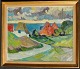 Pedersen, 
Arnold W. (1912 
- 1986) 
Danmark: Huse 
ved havet. Olie 
på lærred. 
Signeret. 66 x 
82 ...