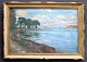Tørsleff, 
August Valdemar 
(1884 - 1968) 
Danmark: 
Landskab med 
badebro. Olie 
på lærred. 
Signeret. ...