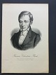 Emilius 
Bærentzen 
(1799-1868):
Portræt af 
Professor 
Rasmus Rask 
(1787-1832).
Litografi på 
...