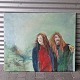 Maleri på 
lærred opspændt 
på træramme med 
motiv af to 
kvinder. 
Dateret 2015
Kunstner ...
