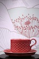 Bing & Grøndahl 
Kronjyden - 
Pink Cordial 
kaffekop med 
undertallerken.
Kop H: 6cm. 
Dia.: 9cm. ...
