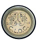 Kähler, 
Reklamefad for 
C.L.O.C Liquer, 
oprindelig 
askefad. 
Diameter 17,5 
cm. Højde 3 cm. 
Mikro ...