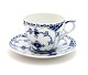 Royal 
Copenhagen, 
Musselmalet 
halvblonde. 
Kaffekop med 
underkop. Nr. 
1/756. Højde 6 
cm. Diameter 
...