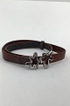 Georg Jensen 
Sterling Silver 
and Leather 
Choker Necklace 
No 428B Henning 
Koppel 
Adjustable ...