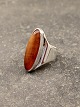Sterling sølv 
ring med rav 
størrelse 55-56 
emne nr. 612070