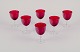 Monica Bratt 
for Reijmyre, 
Sweden.
A set of six 
‘Rosemarie’ 
wine glasses.
Ruby red bowl, 
stem ...