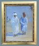 Ubekendt 
kunstner 
Oliemaleri  
fra Marokko fra 
 to personer.
ca 1930’erne.
Mål: 37 x 30 
cm