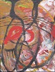 Sturm, Helmut 
(1932 - ) 
Tyskland: 
Komposition. 
Blandform på 
lærred. 68 x 52 
cm. Betegnet på 
...