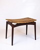 Teak wicker stool, designed by Sigfred Omann for Ølholm Møbelfabrik in the 1960s. Classic Danish ...