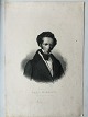 Edvard Lehmann (1815-92):Portræt af Kongelig Skuespiller Carl Winsløw (1796-1834).Litografi ...