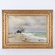 Marinemaleri af 
Holger Lübbers, 
olie på lærred. 
Dansk kystmotiv 
fra 
1800-tallet, 
signeret af ...
