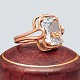 A ring in 14k 
rose gold set 
with an 
aquamarine.
Ring size 57.
Stamped "585".
Antik ...