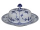 Royal Copenhagen Blue Fluted Half Lace, lidded bowl for butter with platter.Decoration ...