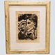 Emil Nolde; Double portrait, Doppelbildnis, from 1937. Woodcut on chamois copperplate paper. ...