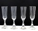 Derby Champagnefløjter. Oliveslibning i kumme, slebet stilk og rundslebet bund. Højden varierer ...