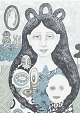 Julie Nord, colour lithograph, listed Danish visual artist.Painting-inspired composition ...