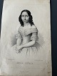 Litografi af Em. Bærentzen - Portræt af Anna Fiebig.
