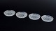 Oiva Toikka for Nuutajärvi, set of 4 bottle trays.Set of four small trays in clear art glass ...