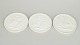 Royal Copenhagen, set of three biscuit wall plaques after Thorvaldsen.