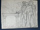Erick Struckmann (1875-1962):Klassikske Figurer ved Klassisk bygning - skitserBly på ...