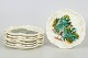 Gustavsberg majolica set of seven plates.Decorative plates in glazed faience with relief ...
