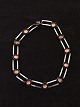 N E From sterling sølv halskæde 39 cm. med svag rosa quartz stene emne nr. 636927