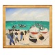 Jens Søndergaard maleriJens Søndergaard, 1895-1957, olie på lærredMotiv med fiskere og ...