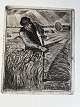 Radering af Poul S. Christiansen - Høstmanden 1899.