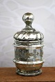 Rare 19th century mouth-blown lidded jar in Mercury Glass...