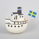 Lisa Larson for Gustavsberg, skærgårdsbåd. Lanterne.Dekorativ keramisk skulptur formet som en ...