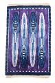 Swedish handwoven rya carpet.Handwoven wool rya carpet with a deep pile featuring a stylised ...