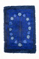 Swedish handwoven rya carpet.Handwoven wool rya carpet with a deep pile featuring a stylised ...