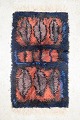 Swedish handwoven rya carpet.Handwoven wool rya carpet with a deep pile and a striking ...
