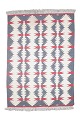 Rölakan, handwoven flat-weave rug.Handwoven wool rug with a graphic geometric pattern in grey, ...