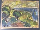 Farvekridt af den svenske kunstner Lars Bertle - Landskab.