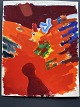 Lars Bertle (1925-2026):Person i landskab.Gouache på papir.Sign.: BERTLEUden ...