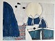 Niels Bruun (1918-93):KompositionGouache på papir monteret på papSign.: usigneretUden ...
