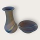 Hellerøe-Keramik, Vase und Schale, mit Streifendekor, Vase 21 cm hoch, Schale 15 cm Durchmesser, ...