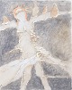 Nis Schmidt, "Morgen", mixed media på papir, listet ...