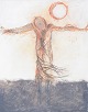 Nis Schmidt, "Salme", mixed media på papir, listet dansk ...