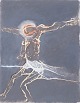 Nis Schmidt, "Pietà III", mixed media på papir, listet ...