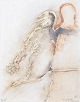 Nis Schmidt, "Pietà", mixed media på papir, listet dansk ...