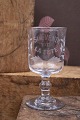 Gammelt fransk souvenir vin glas med graveret skrift og dekorationer "Souvenir De La Feté" ...