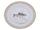 Royal Copenhagen Flora Danica, middagstallerken dekoreret med fisk.Dekorationsnummer ...