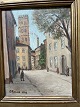Maleri E. Asplund - Bymotiv 1948