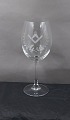 Frimurer glas eller Loge glas, hvidvin krystalglas på slank stilk. Kumme dekoreret med Passer ...