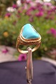 Silver ring 
filigran whit 
Tyrkis